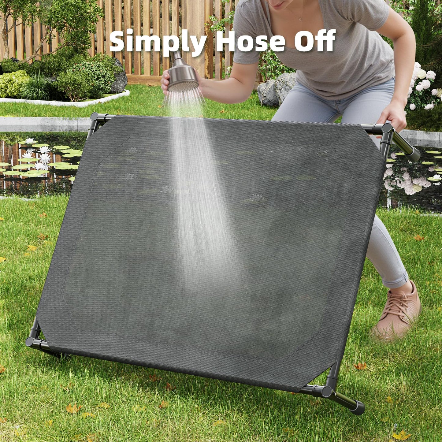 Simple Trending Elevated Dog Bed for Large Dogs, Waterproof Raised Bed