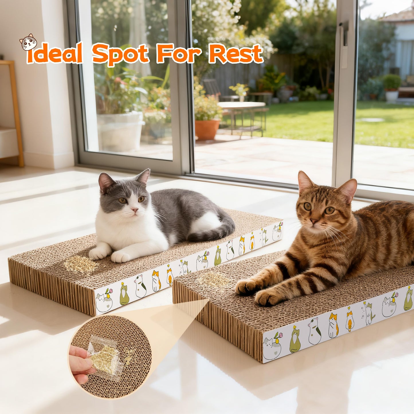 PatiencET Cat Scratching Board 4 Pack, Cardboard Cat Scratcher