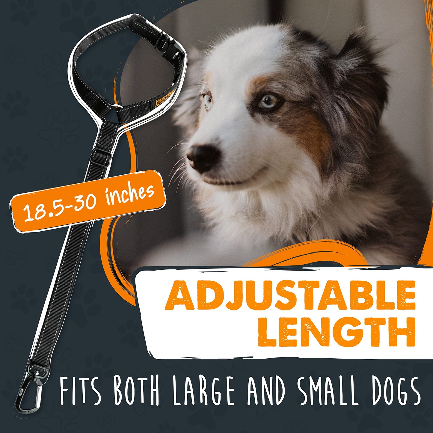 Mighty Paw Dog Seat Belt For Car Headrest Distraction Free Harness