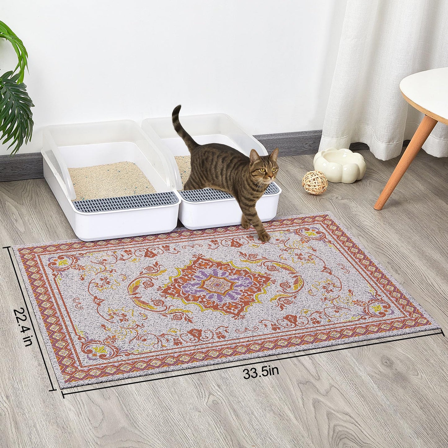 Glittme Cat Litter Mat with Non-Slip Bottom Litter Box Mat X22" Litter