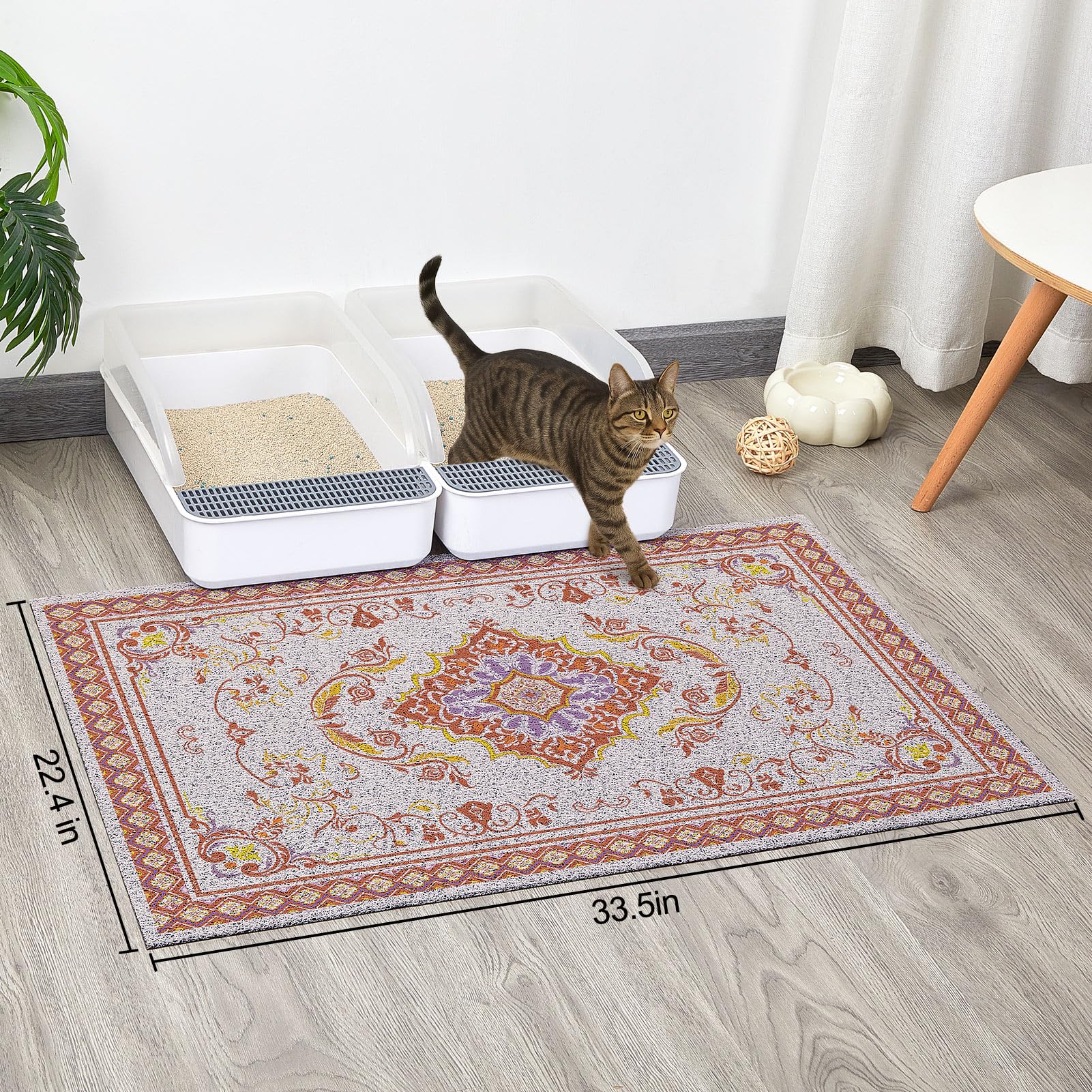 Glittme Cat Litter Mat with Non-Slip Bottom Litter Box Mat X22" Litter