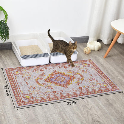 Glittme Cat Litter Mat with Non-Slip Bottom Litter Box Mat X22" Litter