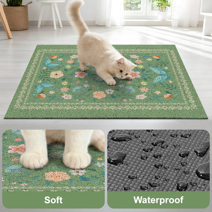 Unicorn Catcher Cat Litter Mat Non-Slip Bottom Litter Box Mat