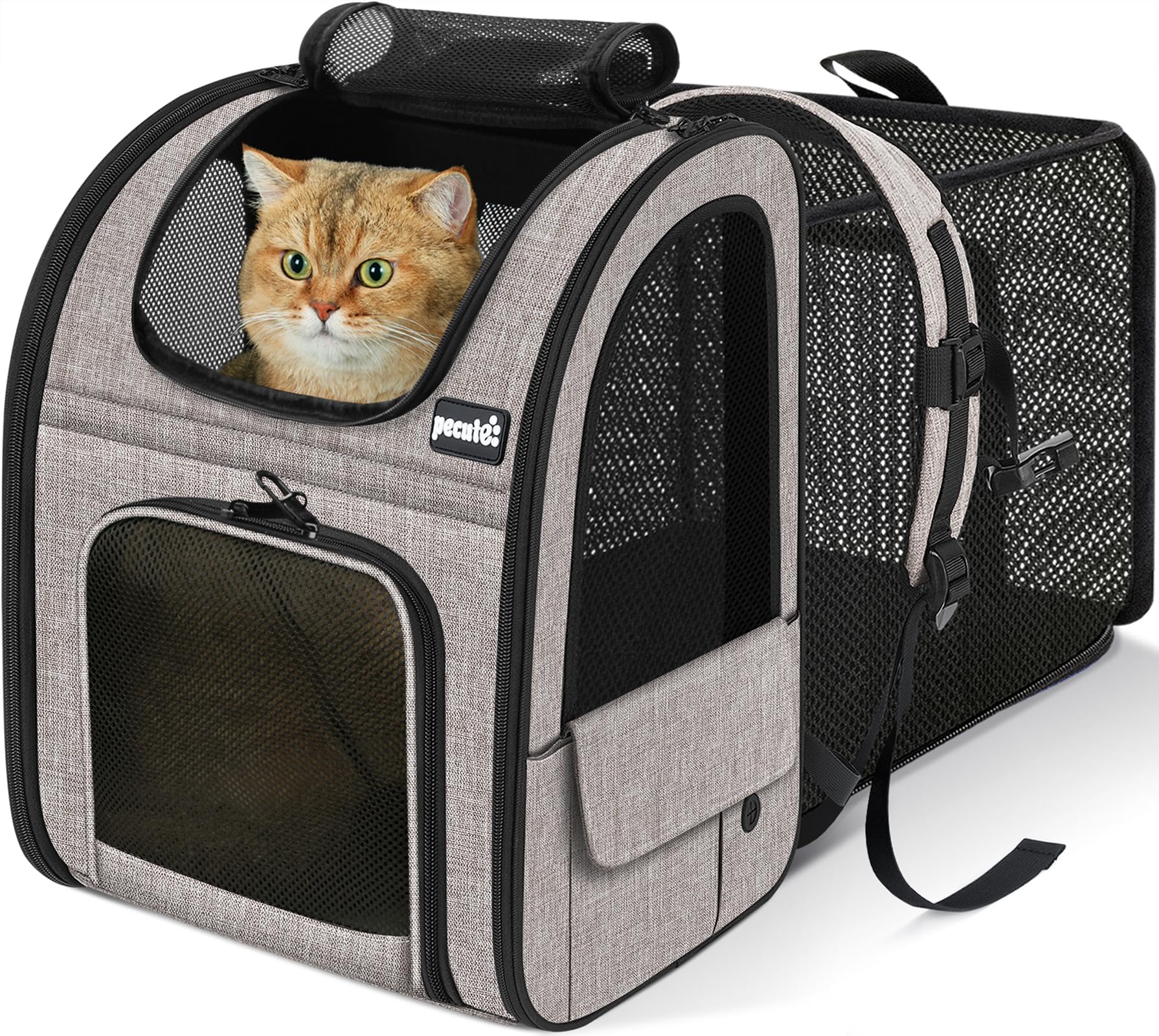 Pecute Cat Backpack Carrier Expandable, Pet Backpack