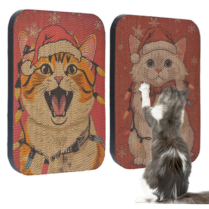 LESISSMER 2 Packs Art Cat Wall-Mountable Scratching Board Cat Wall Pad