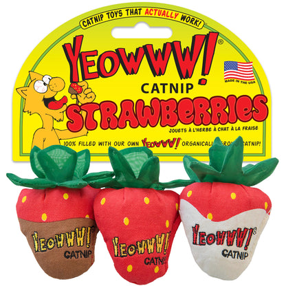 Yeowww!, Strawberries Catnip Cat Toy, 3 Count Catnip