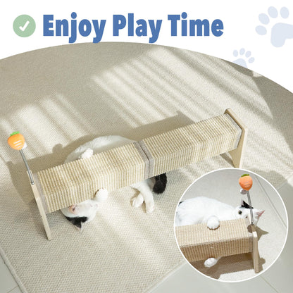 Aberatail Cat Scratching Post, 30" Horizontal Sisal Scratch Post Toy