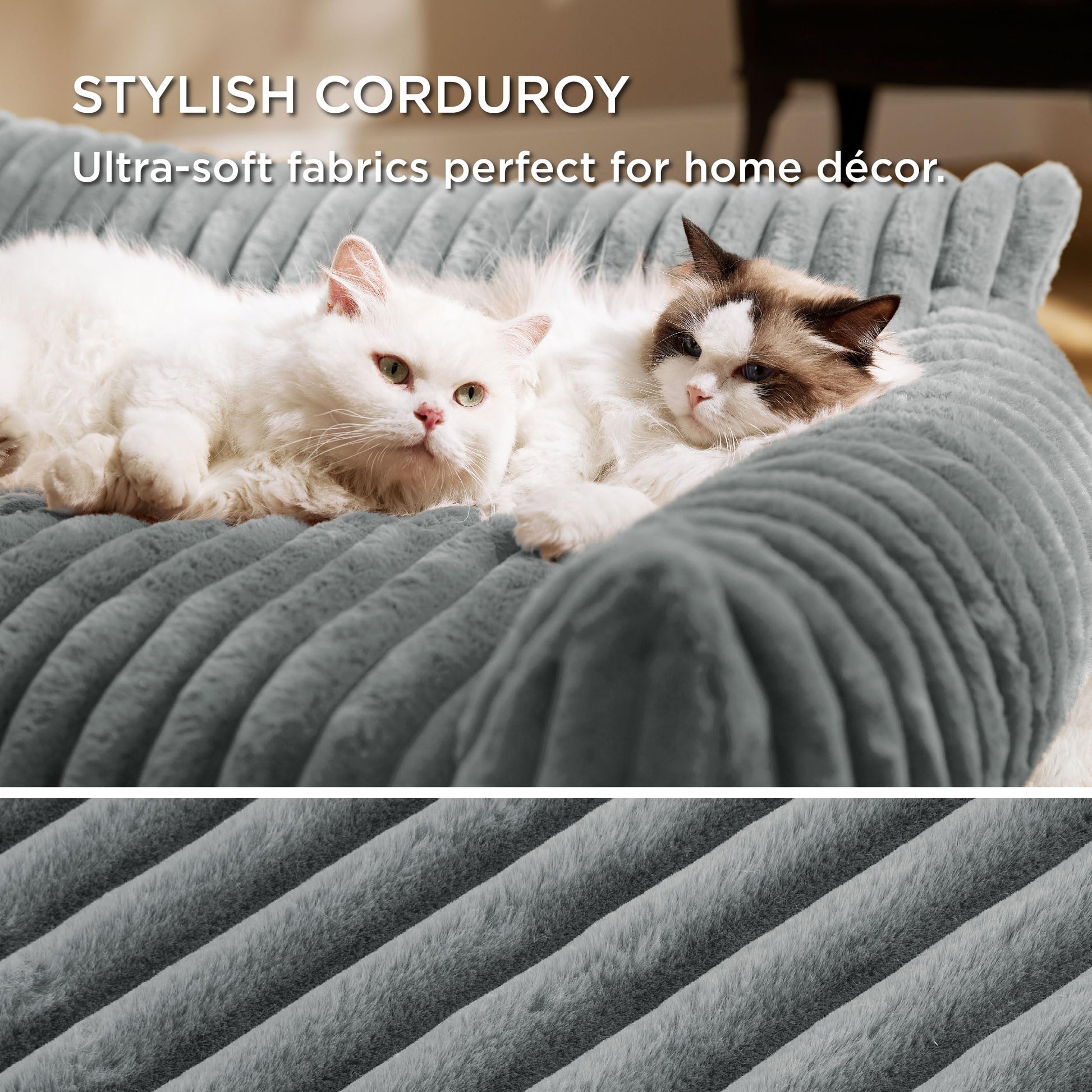 Bedsure ComfyFleece Cat Couch for Pets Fluffy Cat Sofa