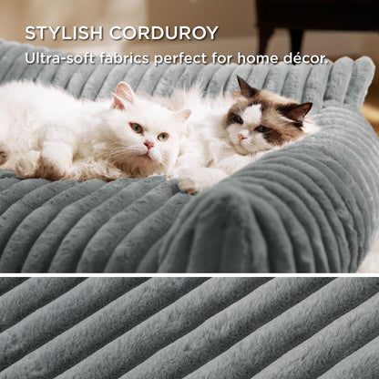 Bedsure ComfyFleece Cat Couch for Pets Fluffy Cat Sofa