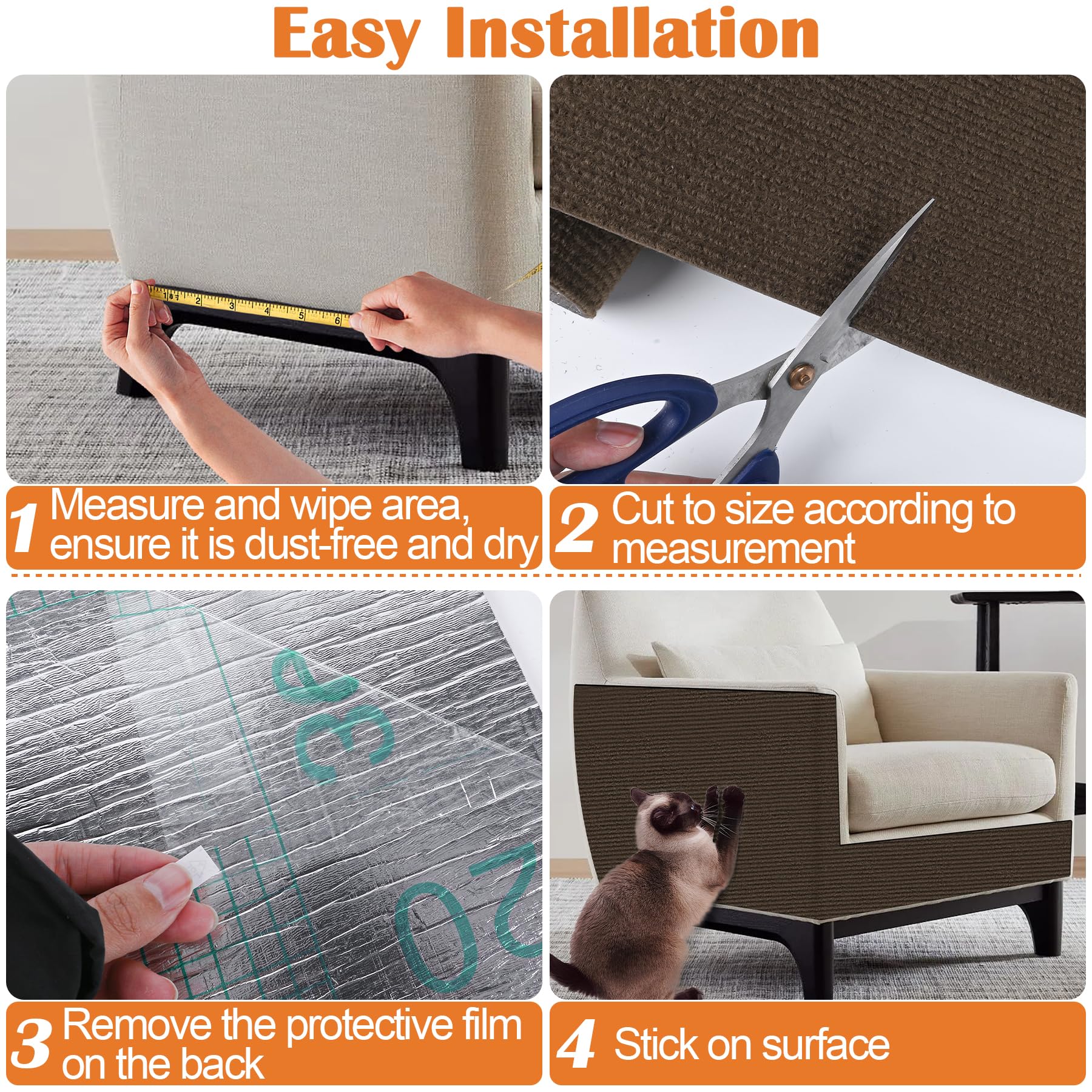 Inchoco Cat Sofa Scratch Furniture Protector 100" x 15.8" Furniture