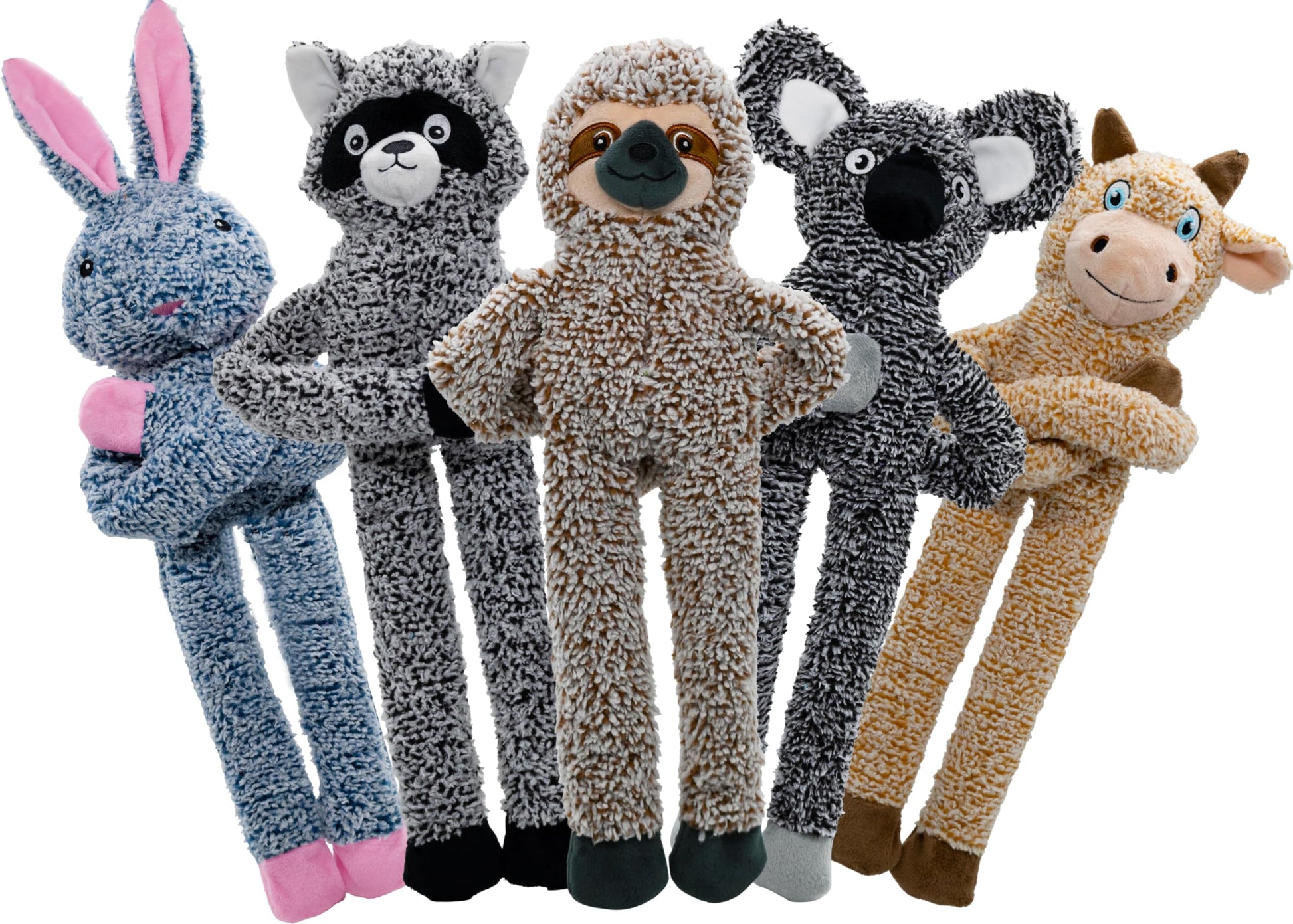 BUYPOW No Stuffing Dog Toys for Large Dogs, 5 Pack Squeaky Plush