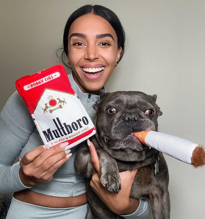 Nestpark Muttboro Doggy Cigs Funny Dog Toys Parody Plush Squeaky Plush