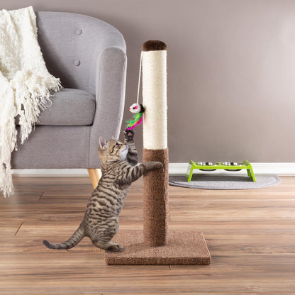 PETMAKER Cat Scratching Post Tall Scratcher for Cats and Kittens Mouse