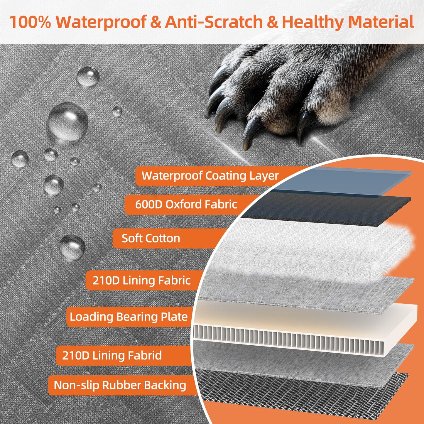 Back Seat Extender for Dogs,Hard Bottom Car Seat Cover