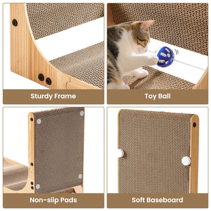 Cat Scratcher with Replacement Cardboard, 27.6" L Shape Wall Catnip