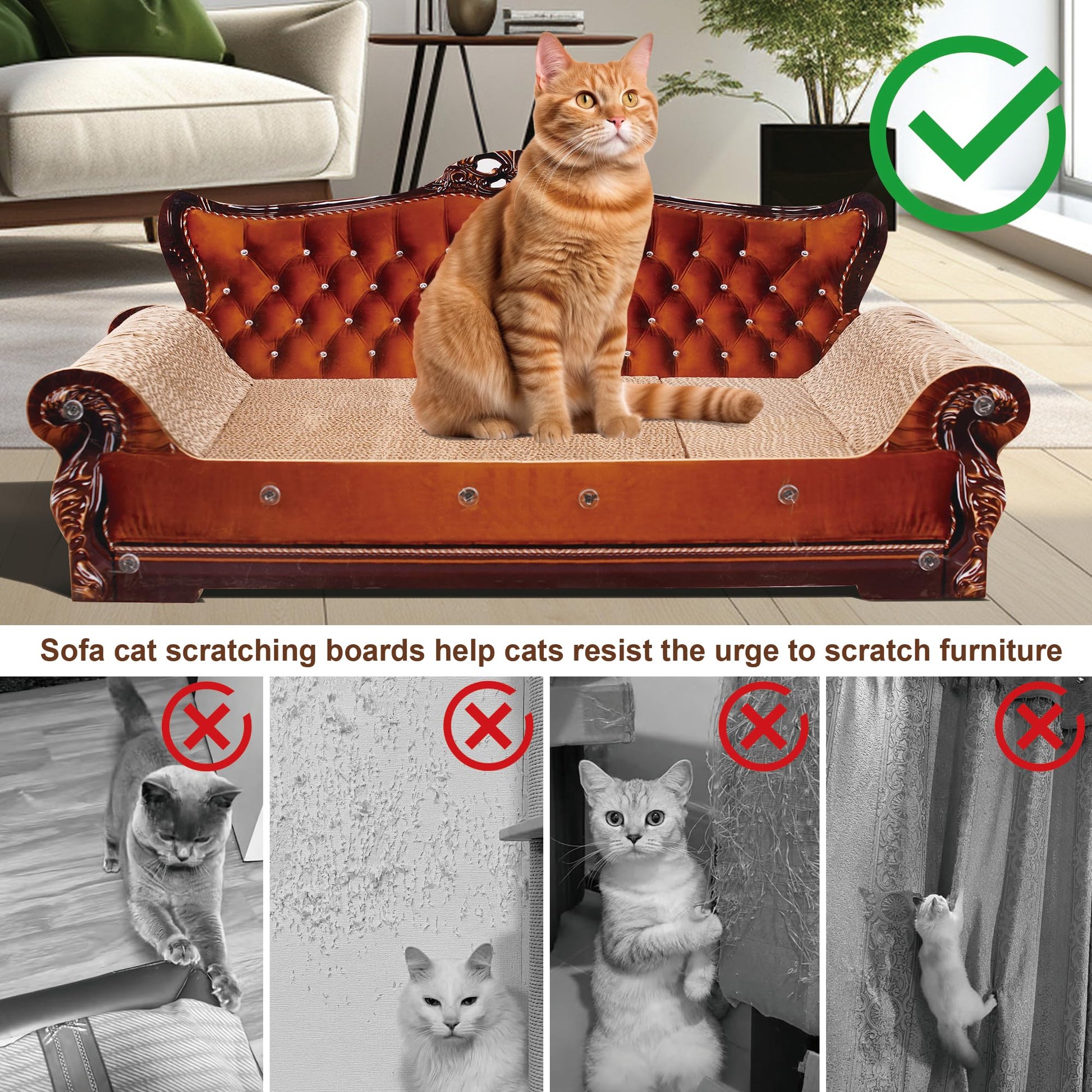 COOZMENT Sofa-Shaped Cat Scratching Couch Lounge Bed Thick Bed