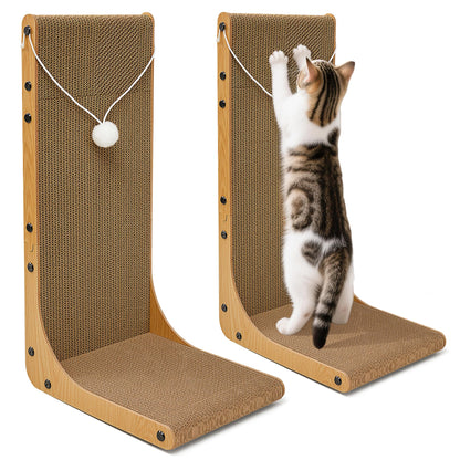 Markarbarka Value 2-Pack L-Shaped Cardboard Cat Scratcher, Scratchers
