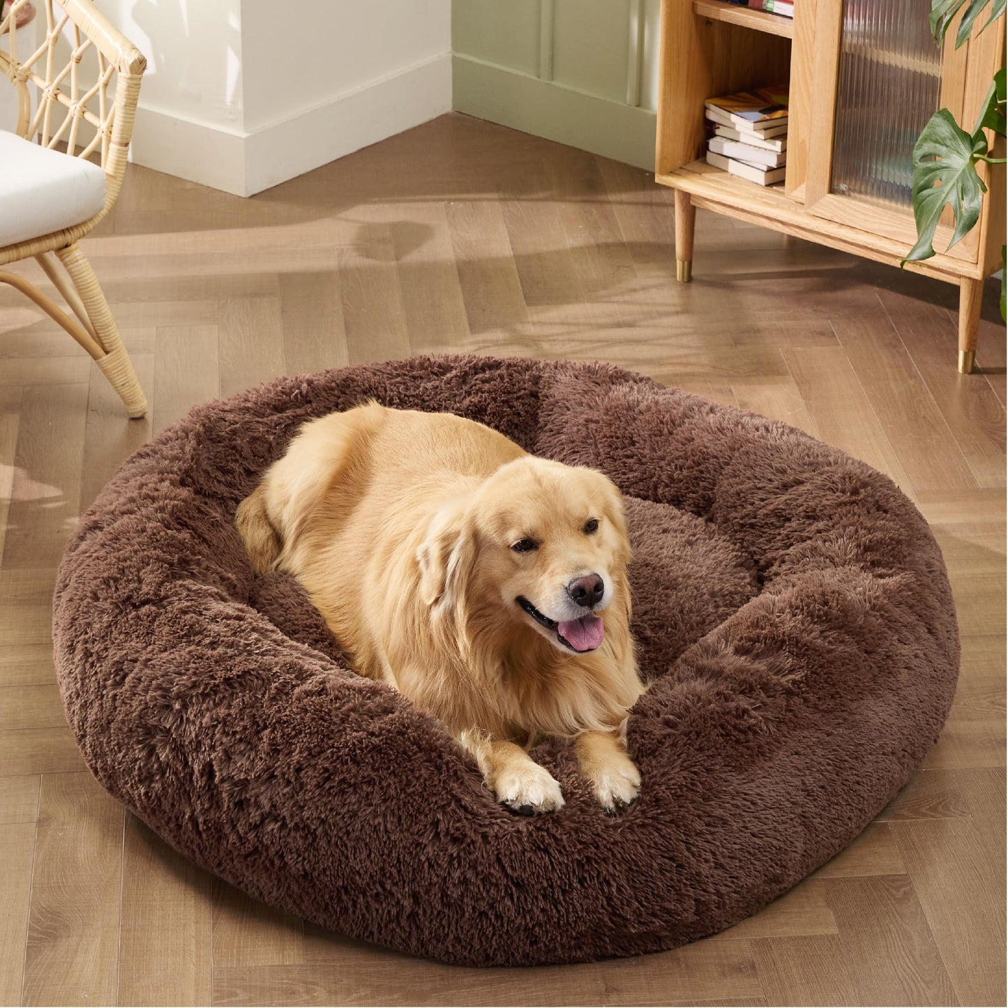 Bedsure Calming Dog Bed for Extra Large Dogs Donut Washable Bed