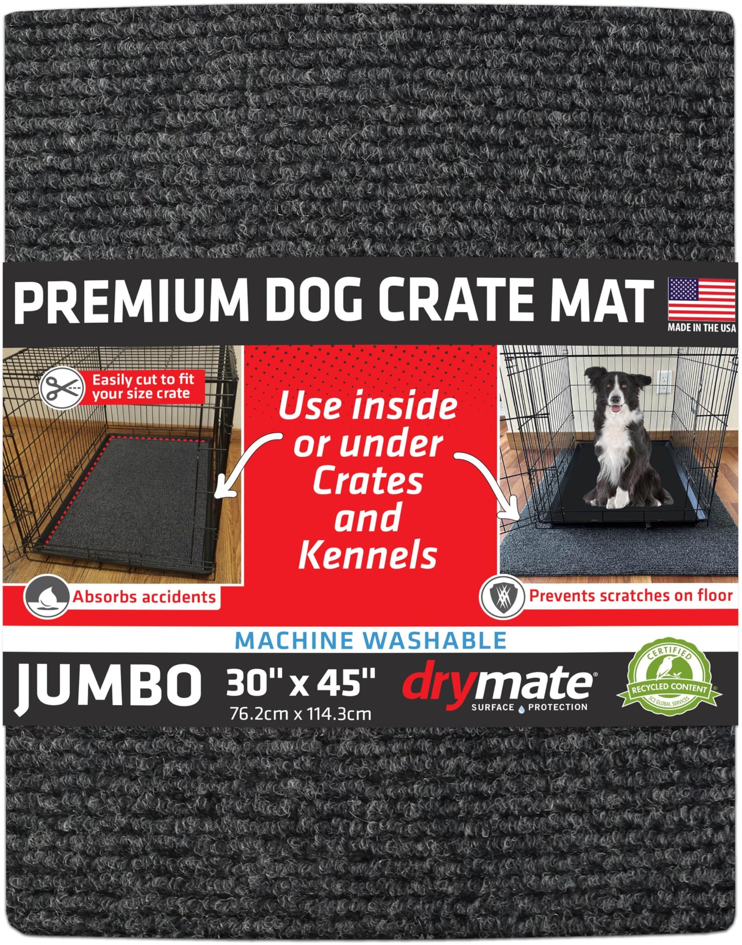 Drymate Dog Crate Mat Liner, Absorbent, Waterproof, Non-Slip, Mat