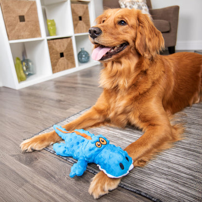goDog Gators Squeaky Plush Dog Toy with Chew Guard Technology, Plush