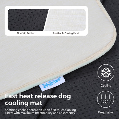 ZAKAPAWS Cooling Dog Mat Q-Max>0.5 Rapid Cooling Tech, Thin Crate