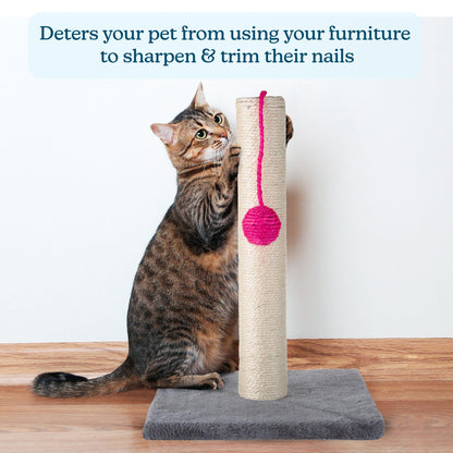 17-Inch Cat Scratching Post Sisal Rope and Carpet Scratching Pole Ball