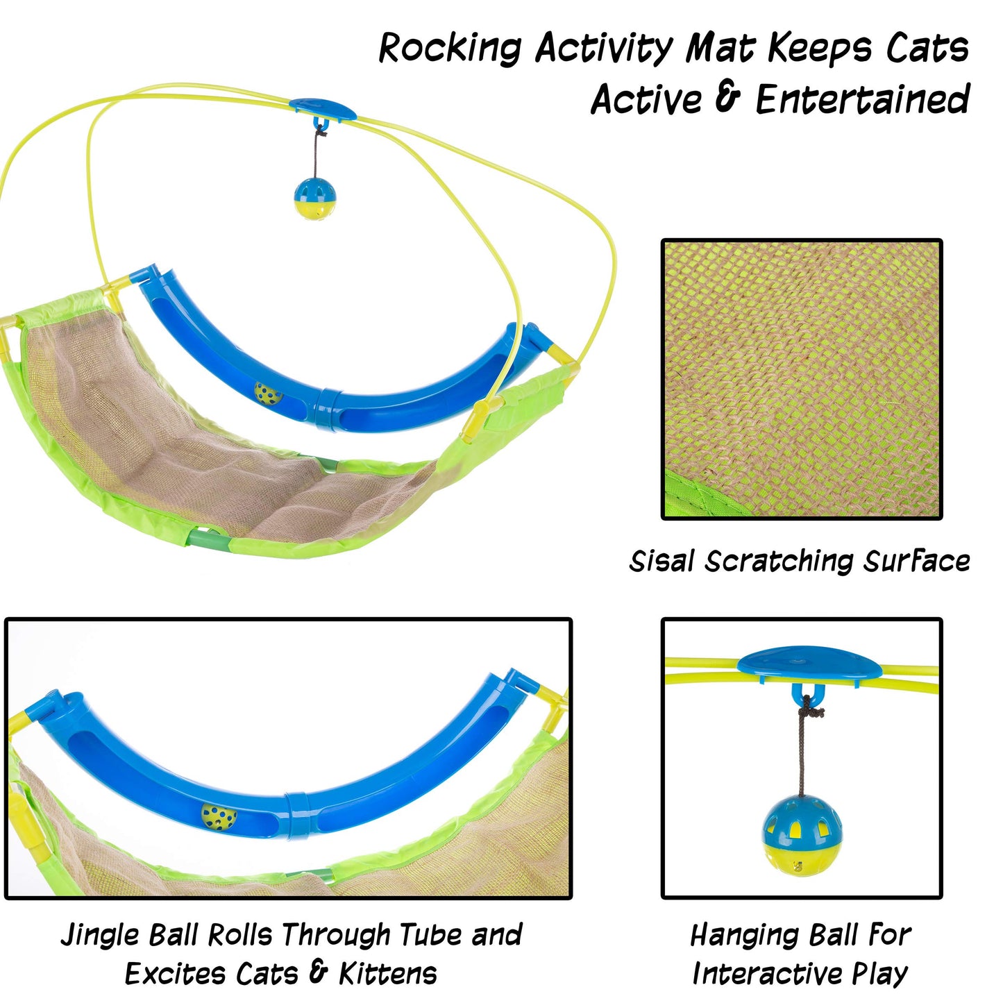 PETMAKER Interactive Cat Toy Rocking Activity Mat- Swing Playing Mat