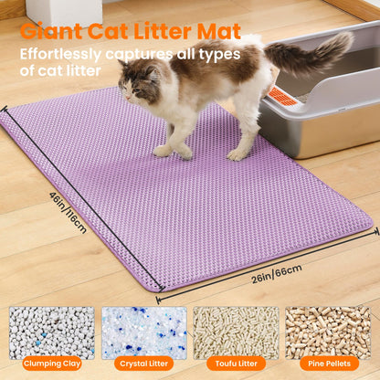 Petinstinct Jumbo Cat Litter Mat, Double Layer Honeycomb Litter