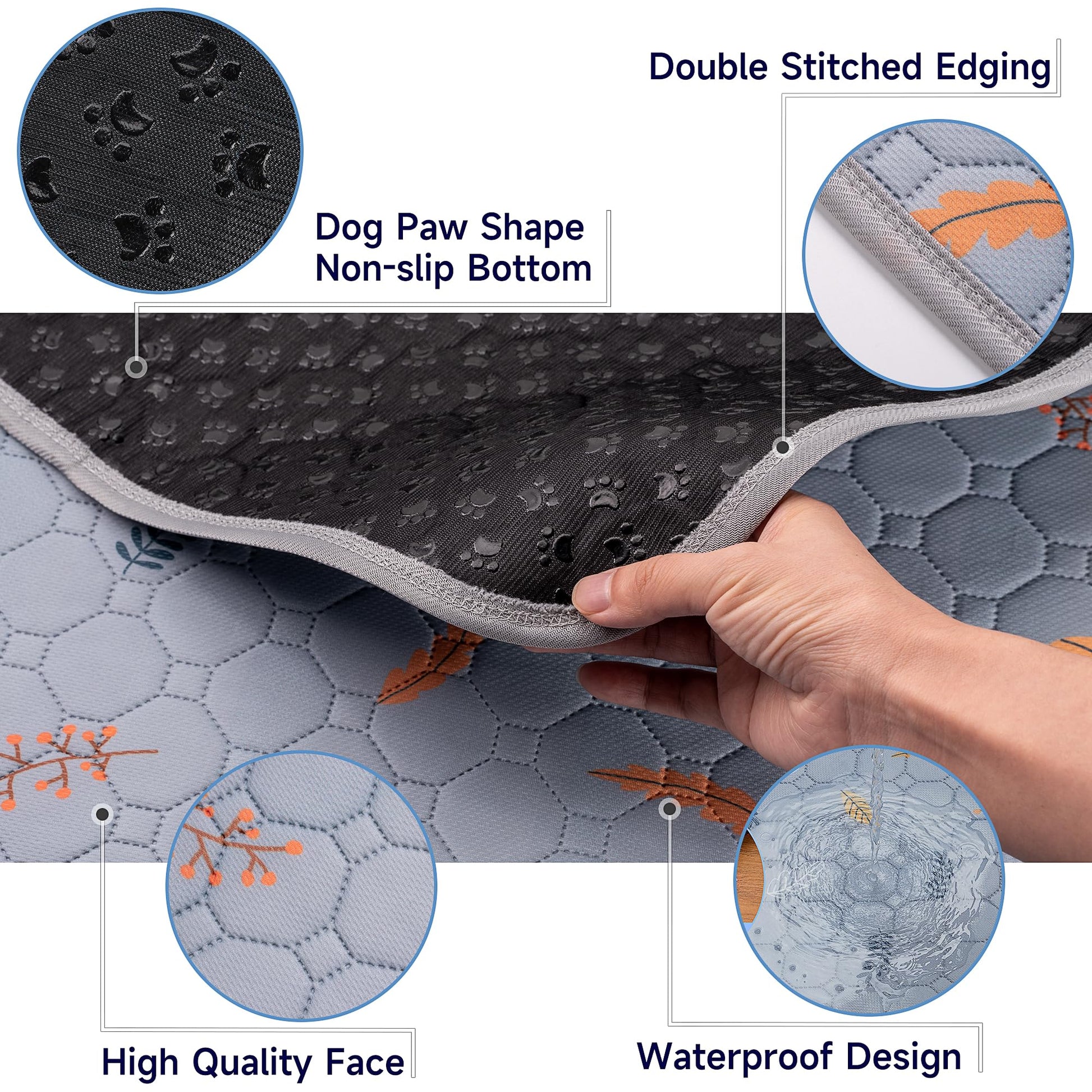 Sunheir Washable Pee Pads for Dogs Extra Large 36" x 72" 2-Pack Crate