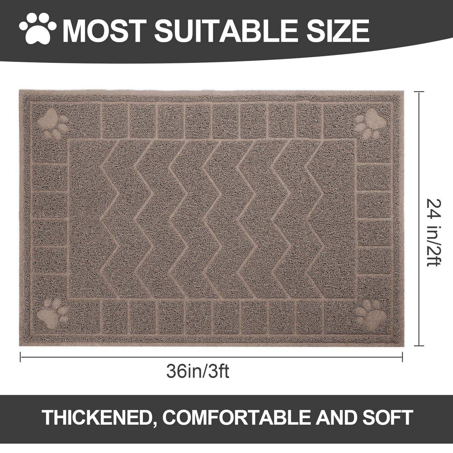 Motsamla Cat Litter Mat, Litter Trapping Mat Soft on Kitty Paws, Mat