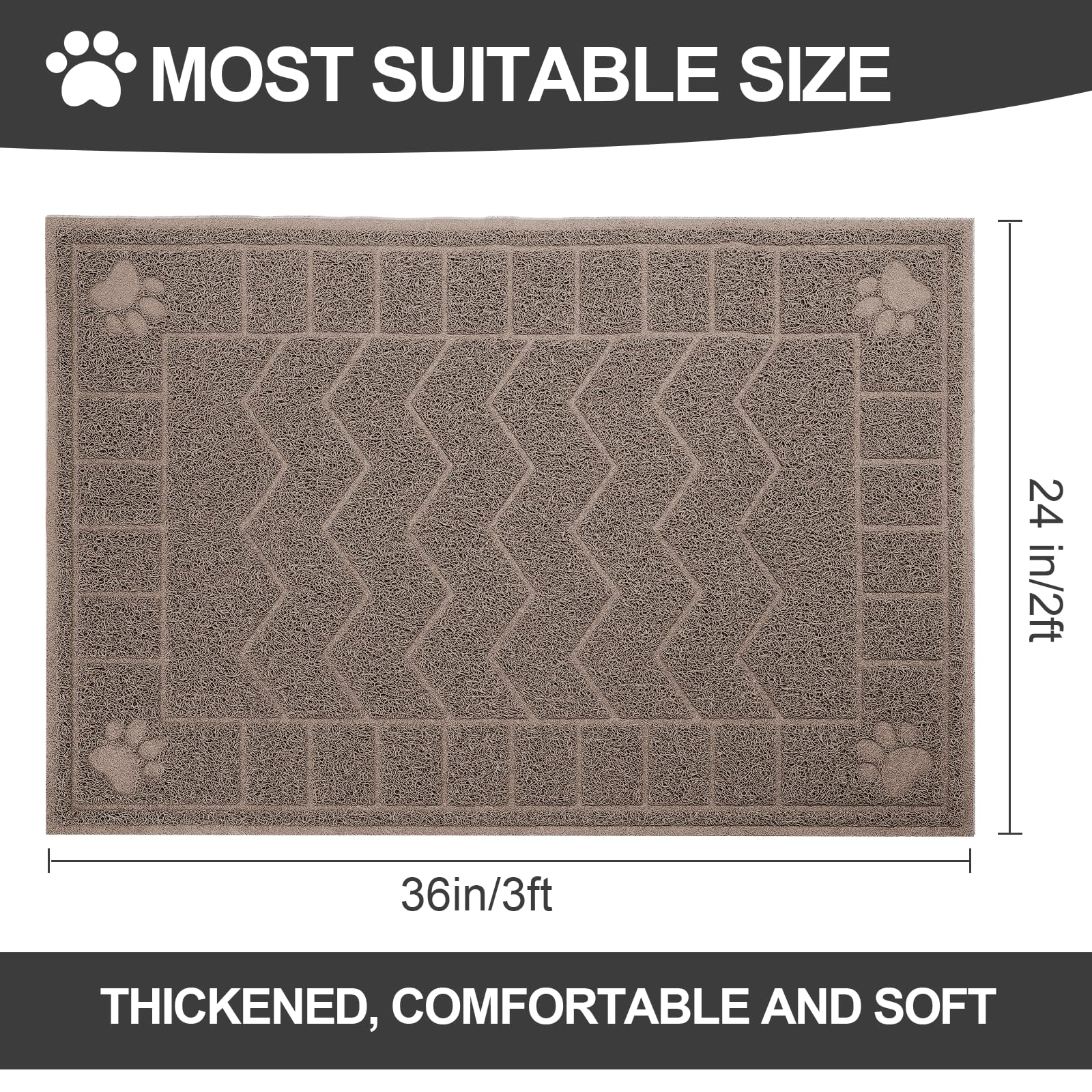 Motsamla Cat Litter Mat, Litter Trapping Mat Soft on Kitty Paws, Mat