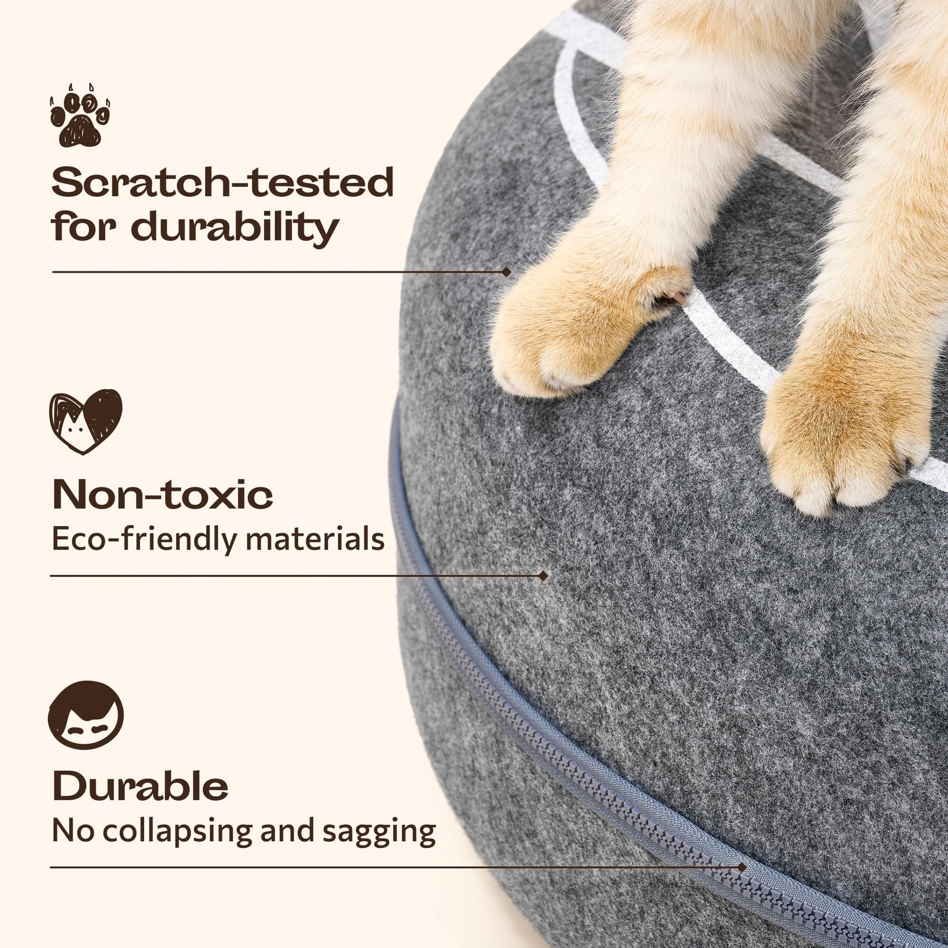 Peekaboo Cat Cave Donut Cat Tunnel Bed for Indoor Cats Cute Bed