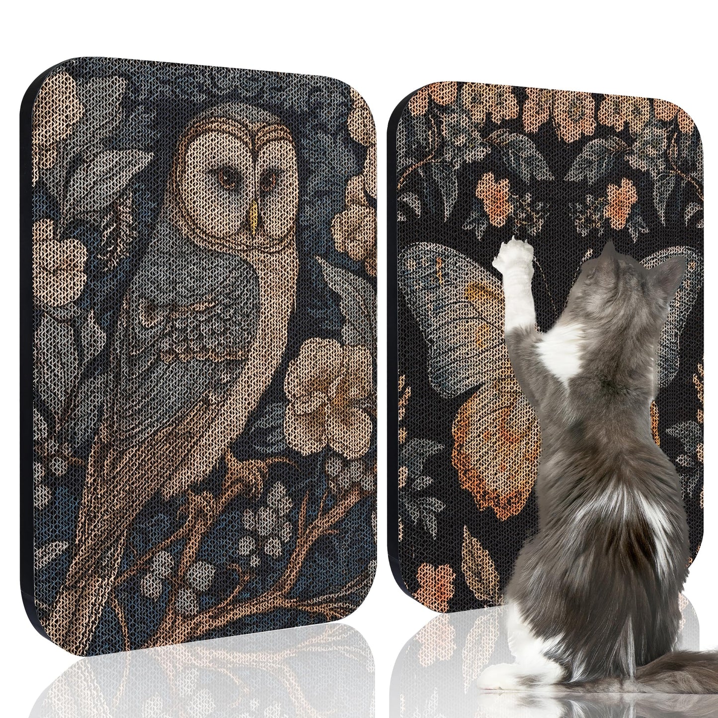 LESISSMER 2 Pack Art Cat Scratcher, Wall-Mountable Cat Scratch Pad