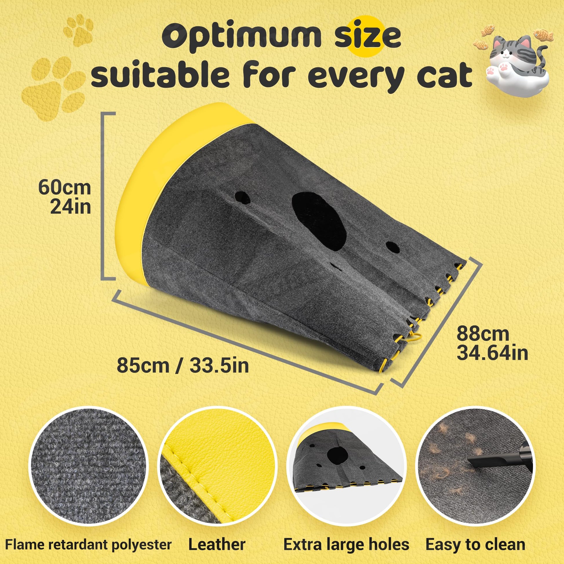 Homrich Interactive Cat Play Bag- Durable Rug for Hide and Seek Mat