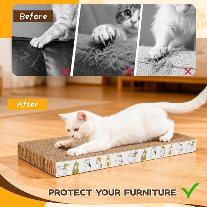 PatiencET Cat Scratching Board 4 Pack, Cardboard Cat Scratcher