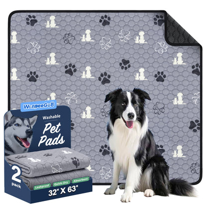 WanpeeGoo Washable Pee Pads, Puppy Pee Pad for Dogs, 2 Pack Bed