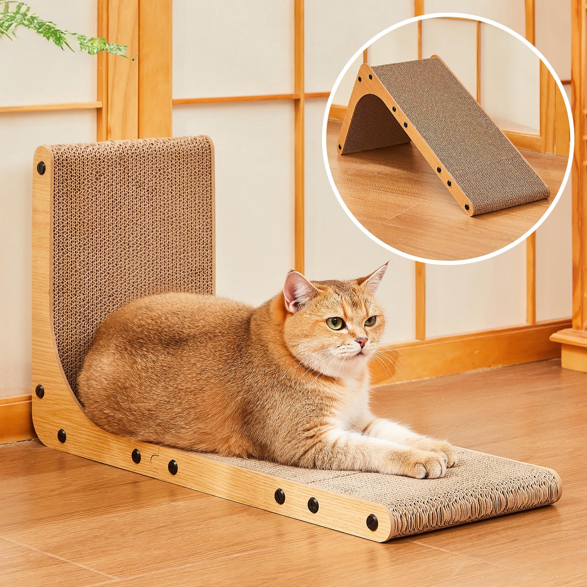 Markarbarka Value 2-Pack L-Shaped Cardboard Cat Scratcher, Scratchers