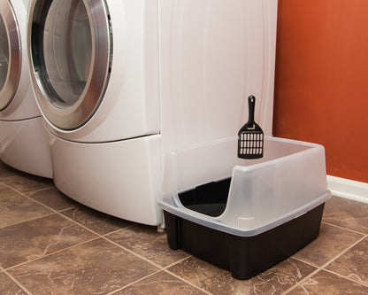 IRIS USA Cat Litter Box Large Open Top with High Sided Walls Tall Box