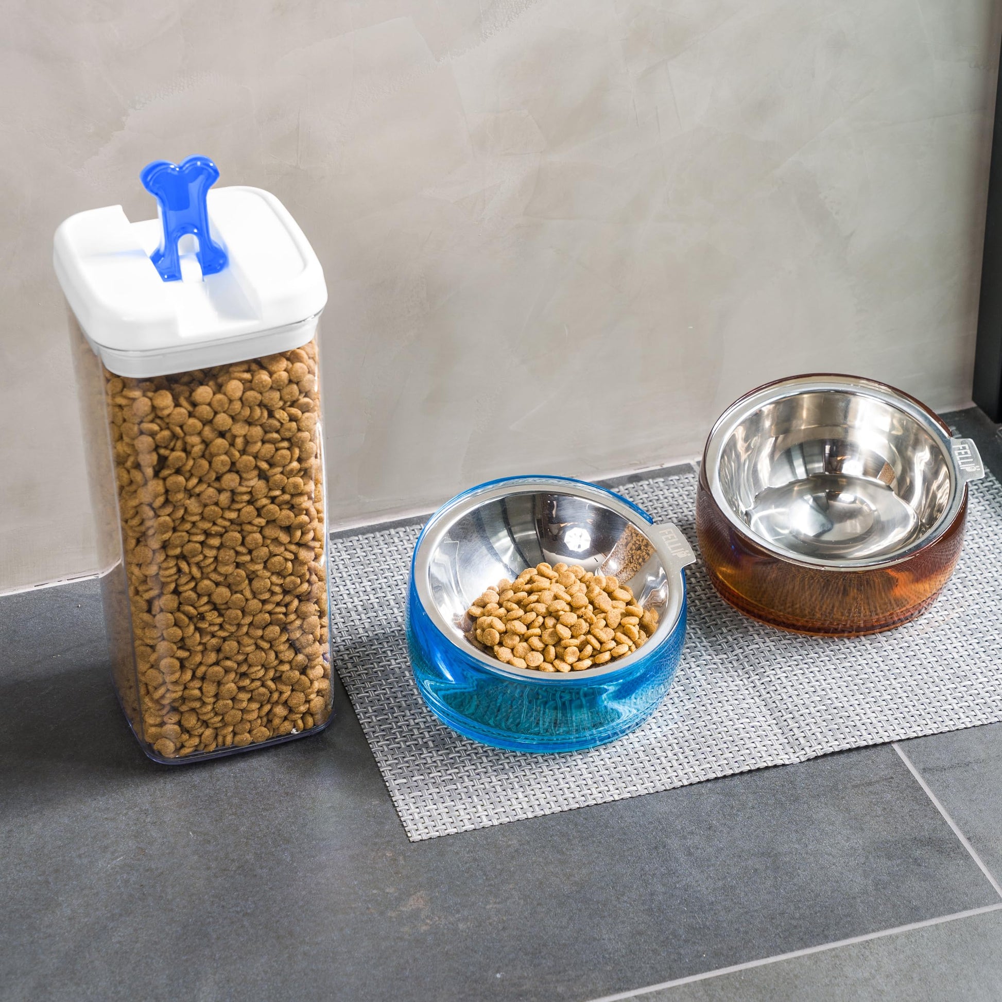 Felli Pet Oblik Whisker Fatigue Cat Food Bowl Raised Stainless Bowl