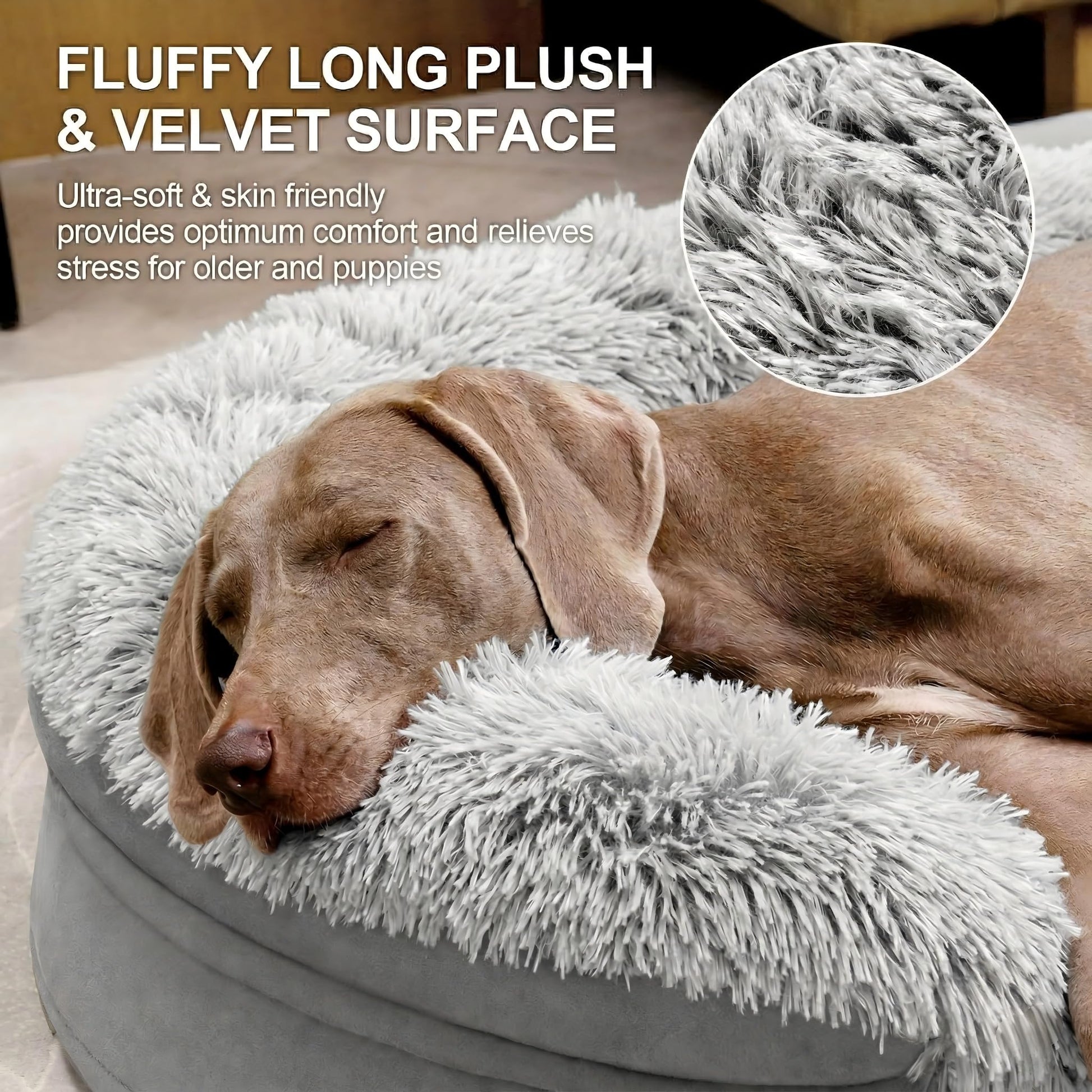 iweepet Thickened Orthopedic Dog Beds for Extra Large Dogs, Fluffy Bed