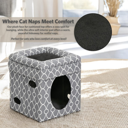 MidWest Homes for Pets Feline Nuvo Curious Cat Cube, Foldable Toy