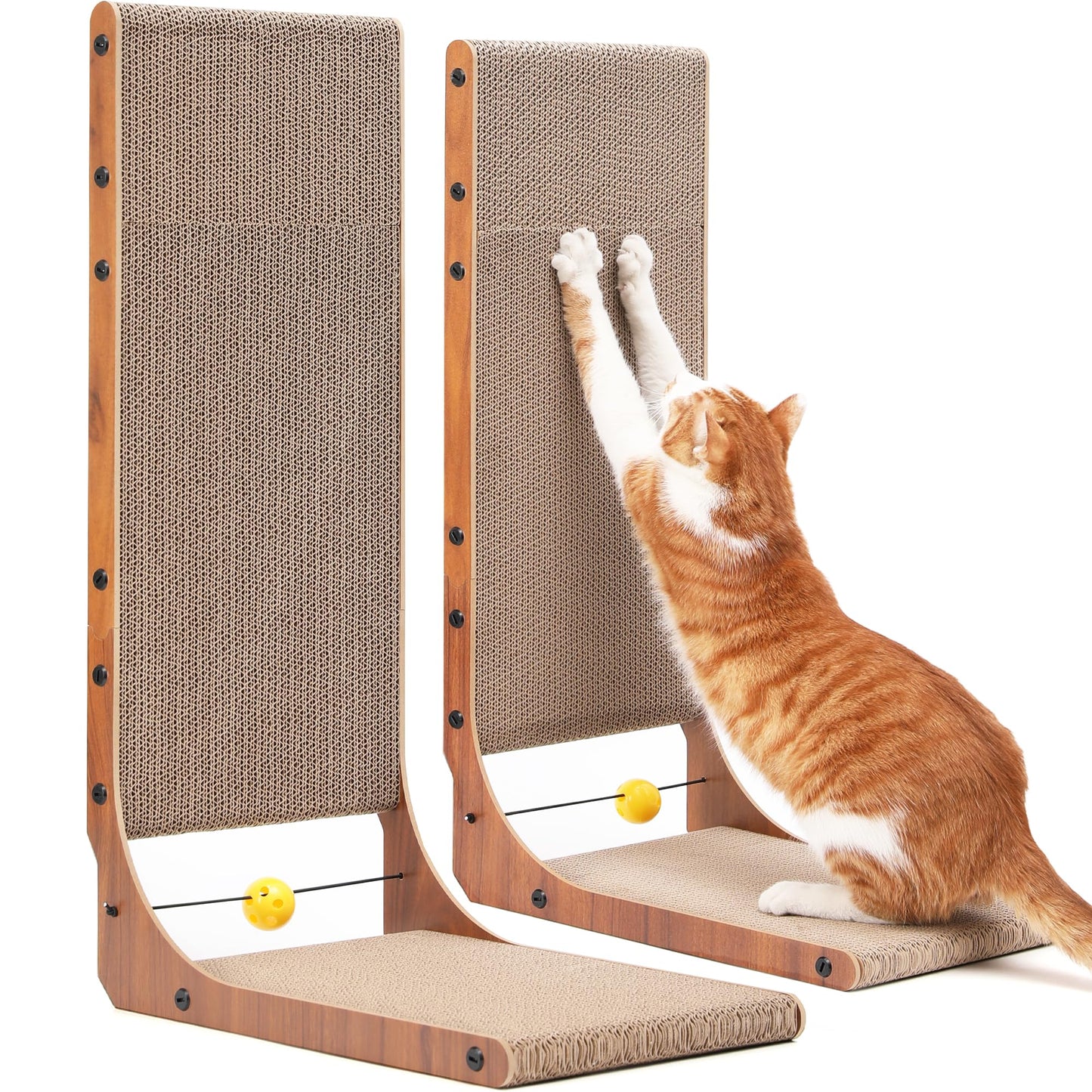 FUKUMARU Cat Scratcher, Cat Scratch Pad for Indoor Cats, L Shaped Pad