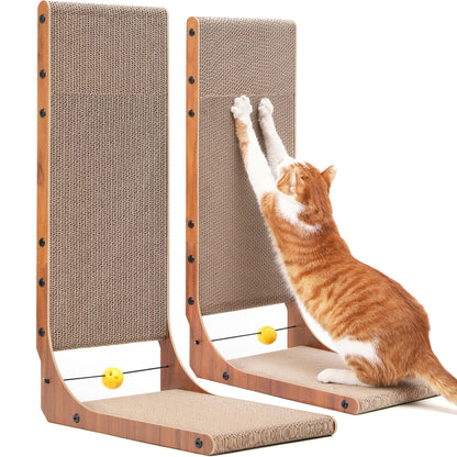 FUKUMARU Cat Scratcher, Cat Scratch Pad for Indoor Cats, L Shaped Pad