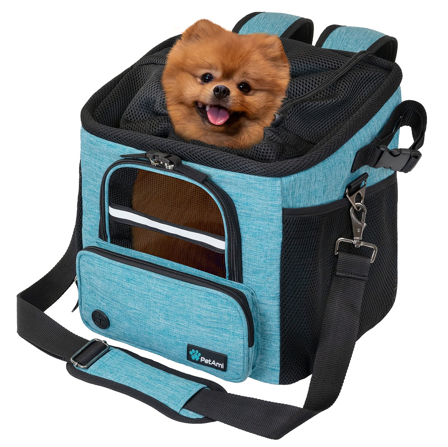 PetAmi Dog Bike Basket, Soft-Sided Ventilated Dog Bike Carrier