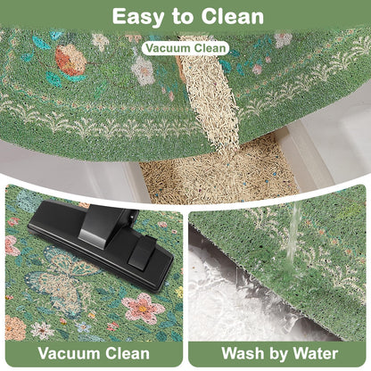 Unicorn Catcher Cat Litter Mat Non-Slip Bottom Litter Box Mat