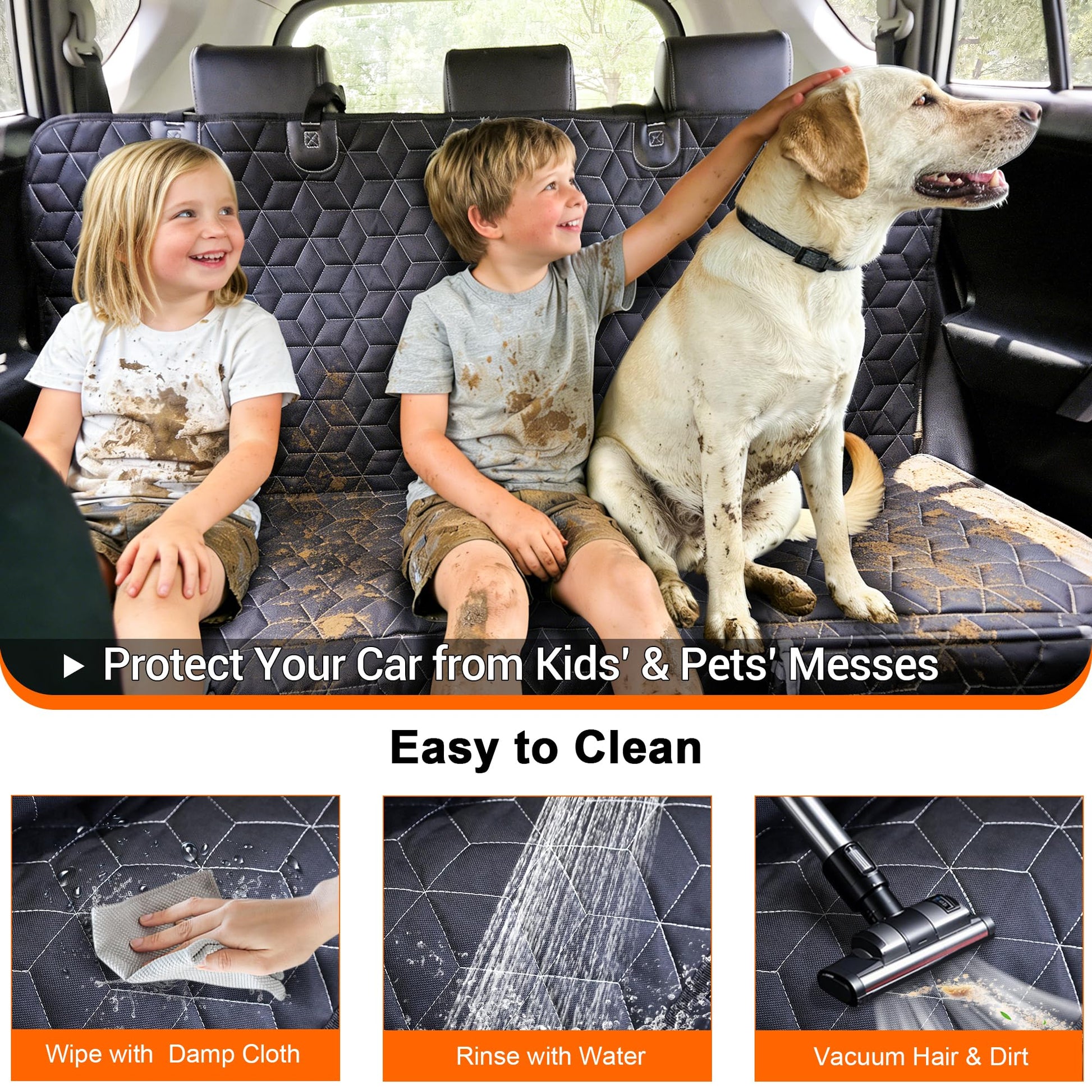 Meginc Back Seat Dog Car Seat Cover, Waterproof Car Seat Seat