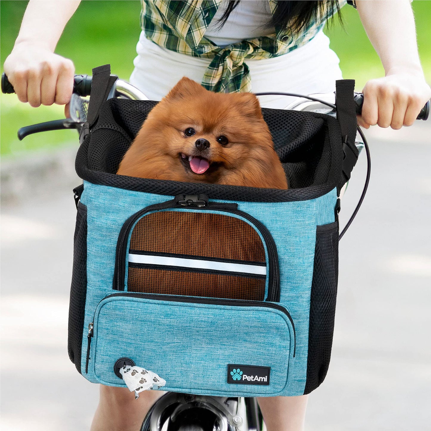PetAmi Dog Bike Basket, Soft-Sided Ventilated Dog Bike Carrier