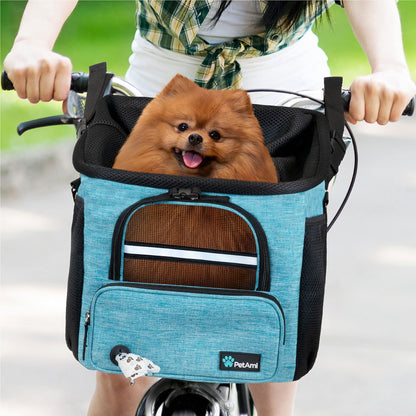 PetAmi Dog Bike Basket, Soft-Sided Ventilated Dog Bike Carrier