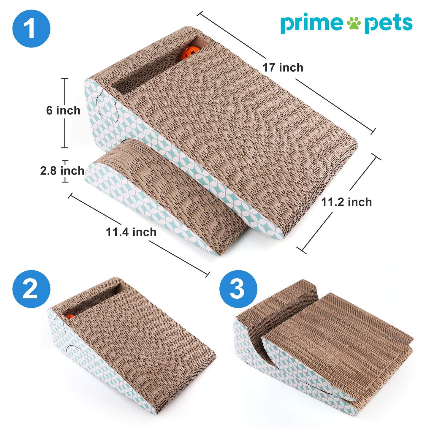 PrimePets Cat Scratcher Cardboard with Catnip, Removable Sofa