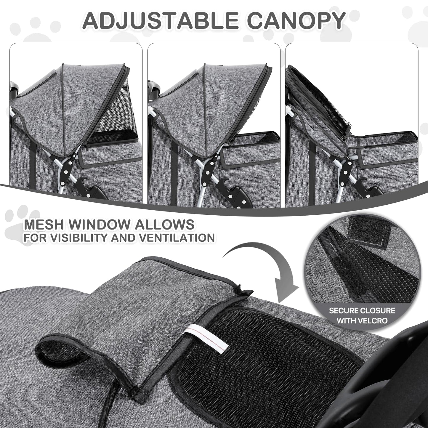 MoNiBloom 3 Wheels Pet Dog Cat Stroller